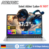 ACEMAGIC 17.3inch Laptop with High Performance Quad Core-12th Alder Lake N97 Laptop Computer Spacious Storage 16GB RAM 512GB ROM