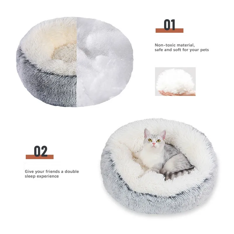 Donut Dog Bed for Medium Dog Plush Bed Pets Round Accessories Small Basket Sofa Baskets Pet Big Cushion Supplies Puppy Mat Cats