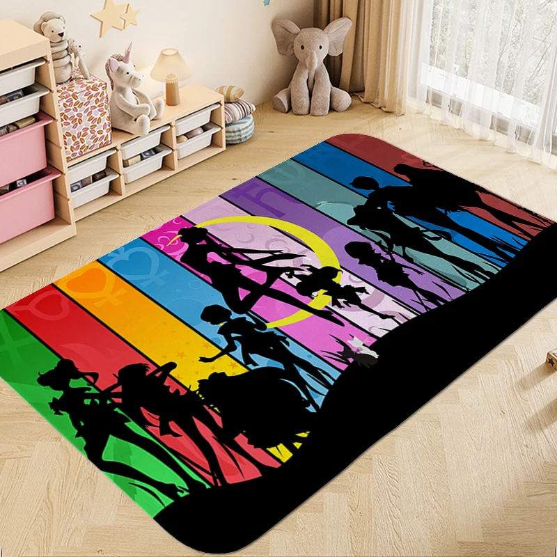 Sleeping Room Rugs A-Sailor Moons Washable Non-slip Kitchen Rug Aesthetic Funny Doormat Entrance Door Carpets Living Room Carpet