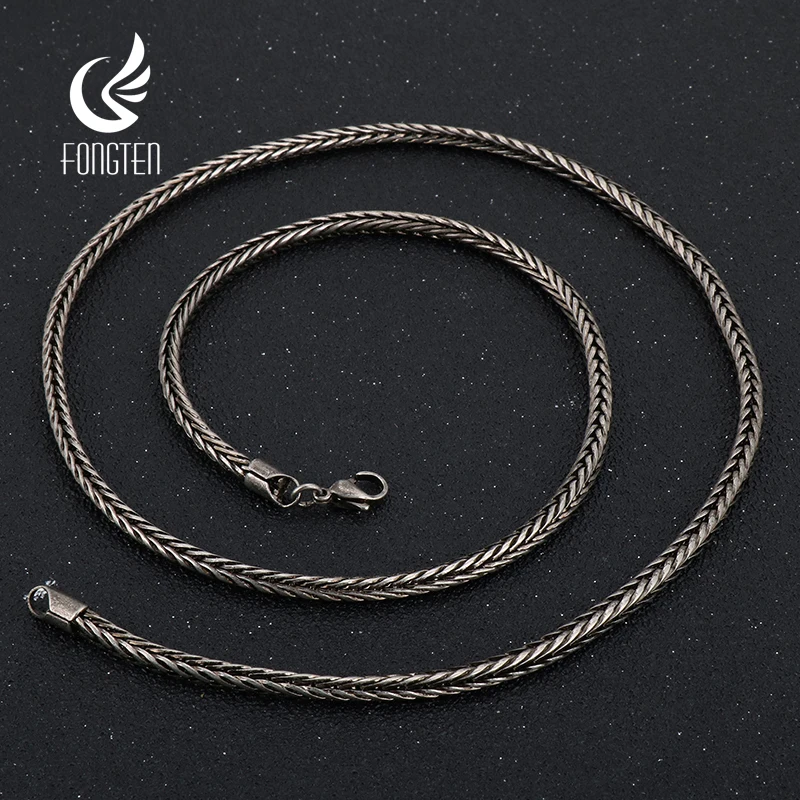 

Fongten 66cm Snake Chain Necklaces For Men Stainless Steel Long Male Braid Link Chain Necklace Hip Hop Choker Jewelry