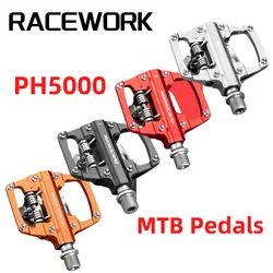 RACEWORK PH5000 MTB Mountain Bike Pedals Self-Locking Ultralight Aluminum Alloy forShimano SPD Multiple Colors Bicycle Parts