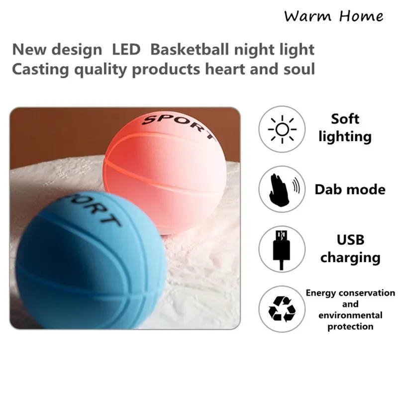 Cool Gift for Kids Light Magical Fantastic Glowing Basketball Bedroon Decor Lamp Night Outdoor Camping Atmosphere Rechargeable