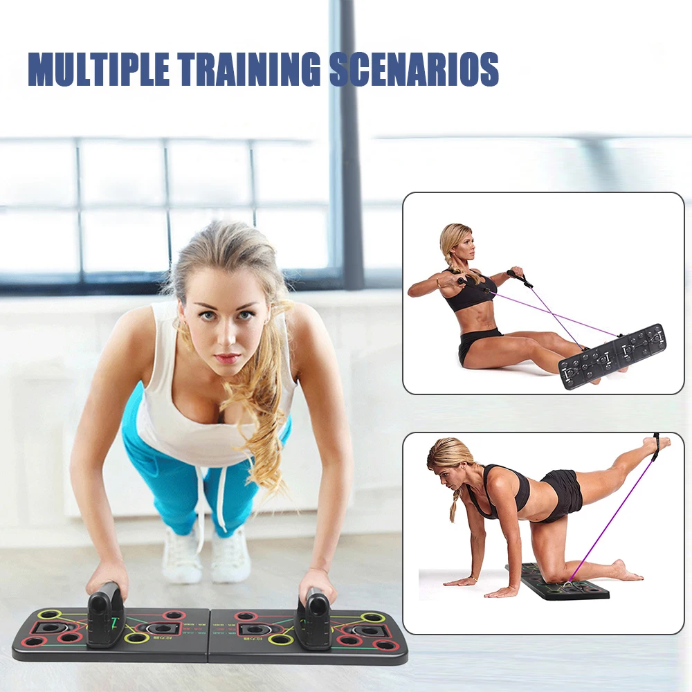 

high quality wholesale 2020 new 13 in 1 with resistance bands multifunctional custom logo portable power press push up board