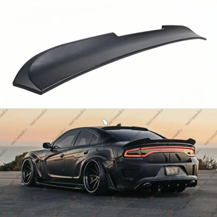 

Rear Window Rooftop Spoiler for 2015-2024 Dodge Charger All Models, V Style Wing, Matte Black, Lightweight Durable ABS Plastic