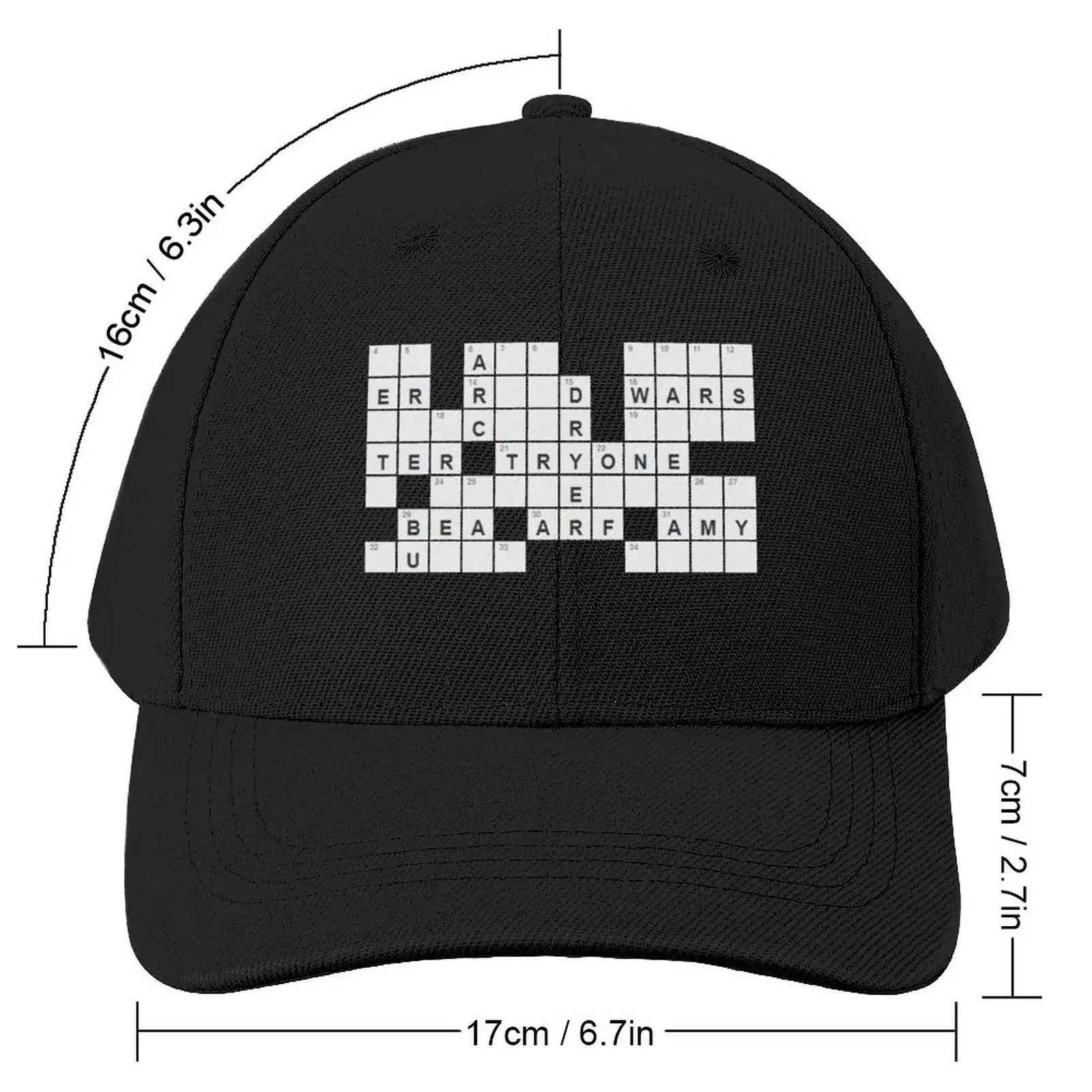 Crossword Style Clue Baseball Cap Hat Luxury Brand hiking hat Kids Hat Boy Women's