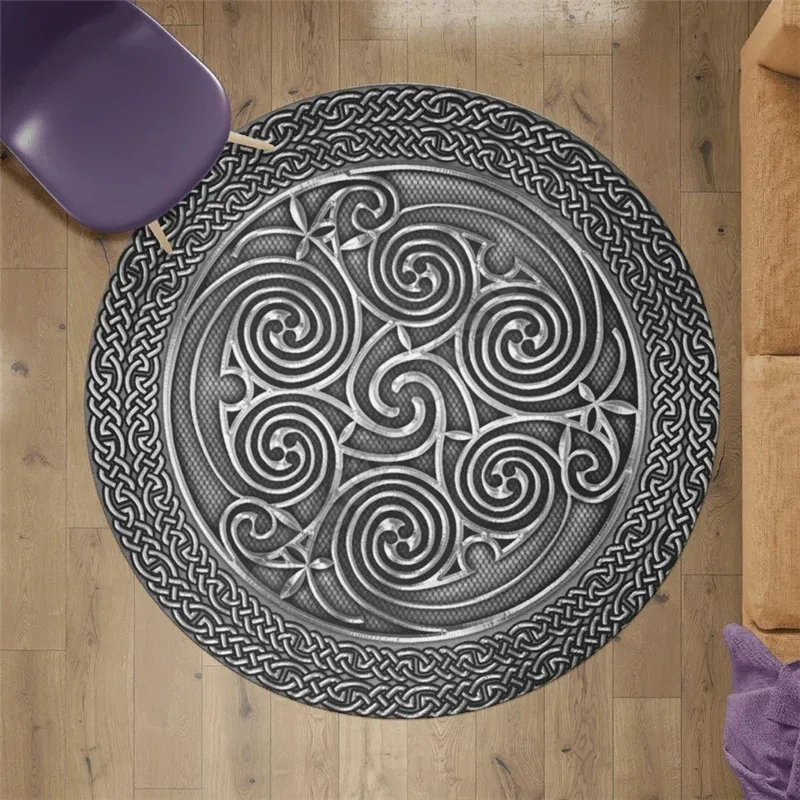 

Alfombra redonda vikinga con estampado 3D árbol de la vida, alfombra antideslizante para comedor, sala de estar, общежитие,