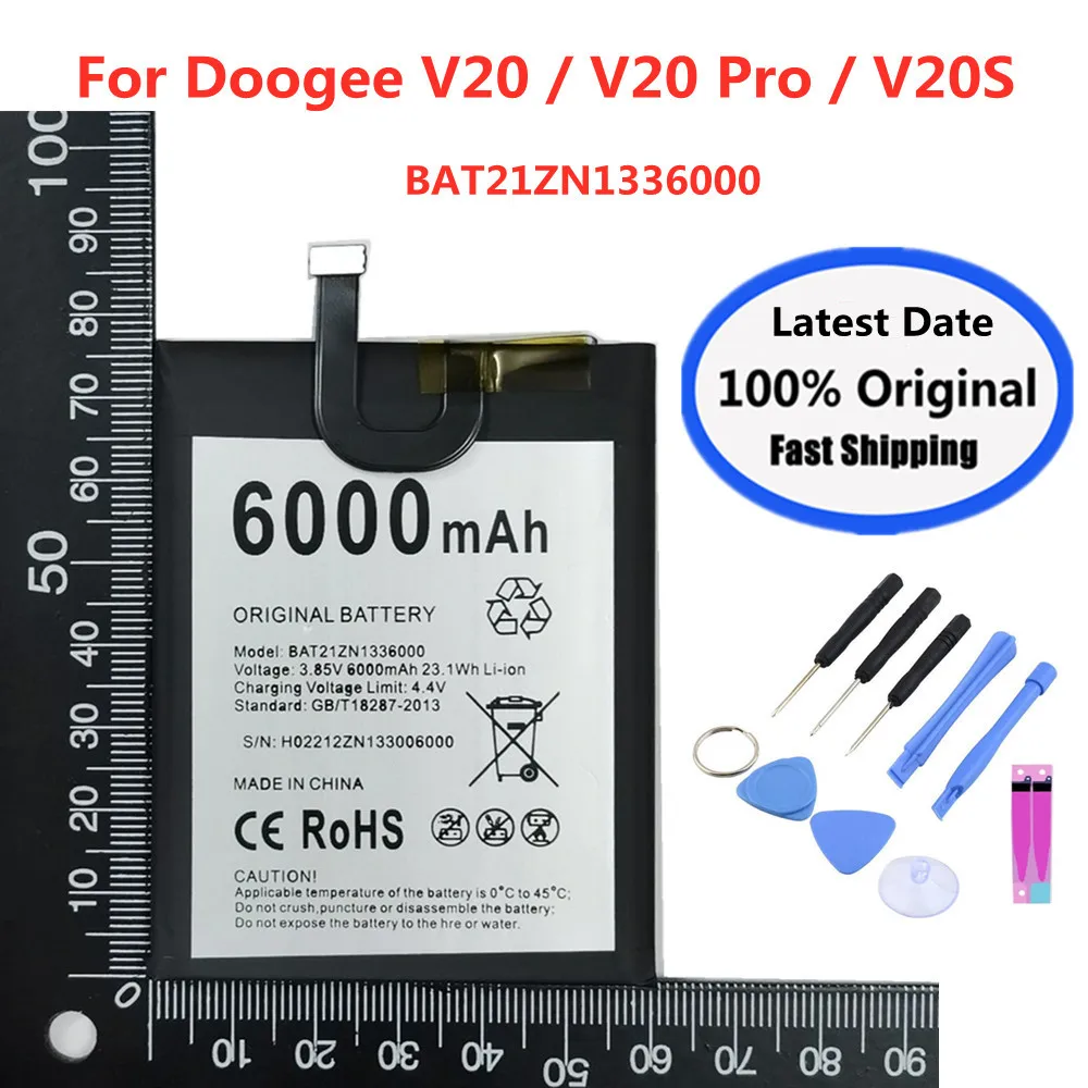 New 100% Original Battery BAT21ZN1336000 For DOOGEE V20 Pro V20Pro / V20S Phone Bateria 6000mAh Fast Shipping