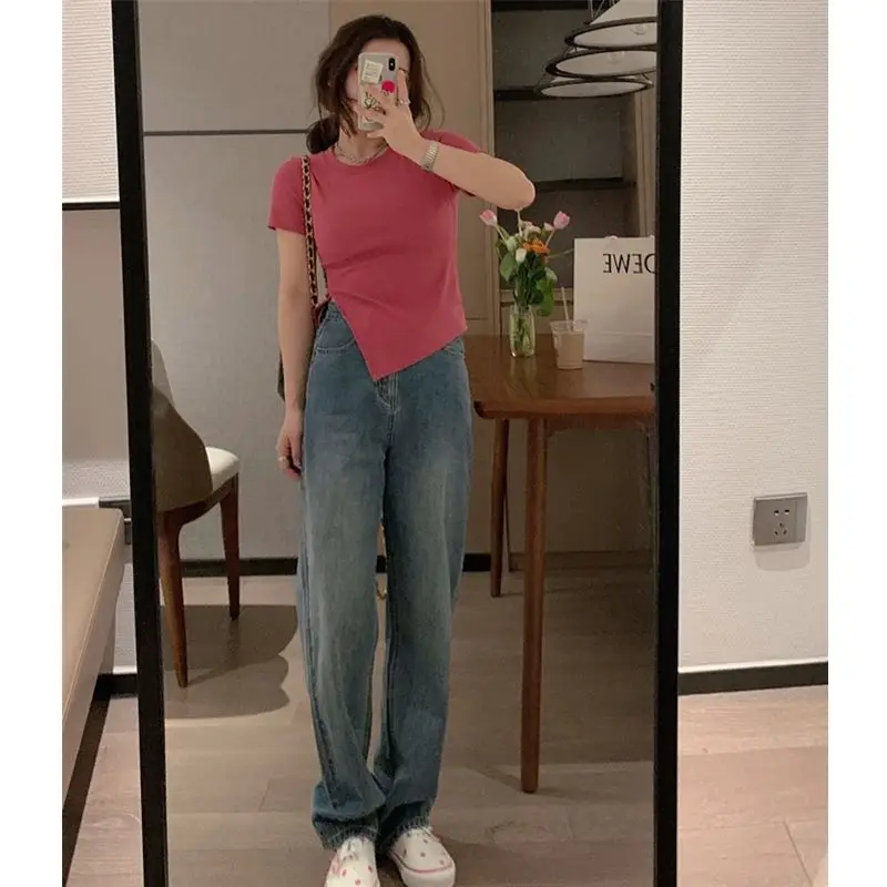 Jeans Extensible Femmes Women' S Clothes Washed Worn Destroyed Torn Frayed Hem Female Denim Fashion Grunge Alternative Punk Rock view 5
