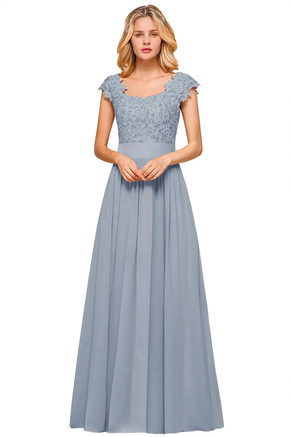 Burgundy Lace Chiffon Long Evening Dresses For Women Sexy Illusion Back A Line Appliques Formal Prom Party Gowns