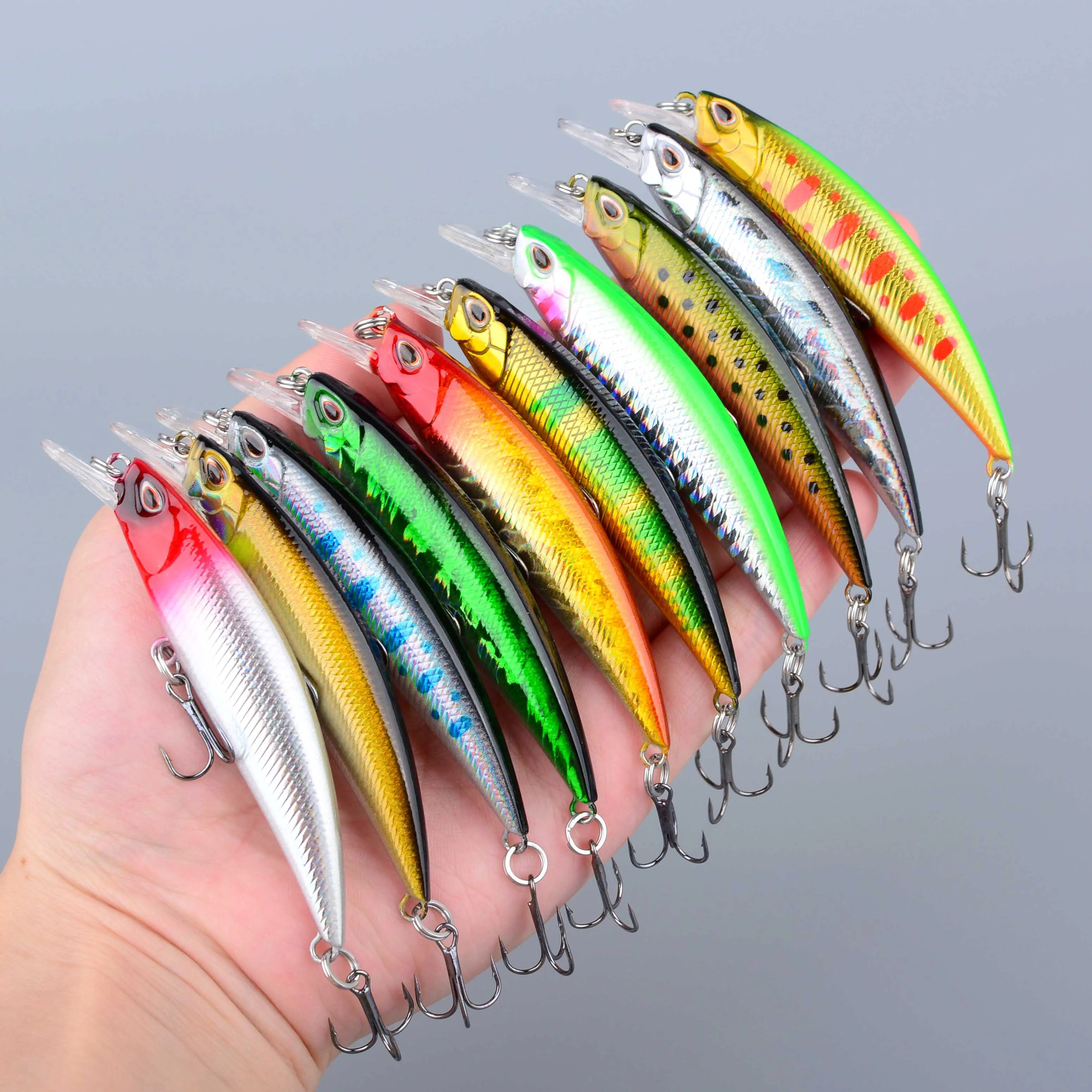 1 Stück Minnow-Angelköder, Jerkbait-Wobbler für Hecht und Barsch, zum Schleppangeln, künstliche Köder zum Schwimmen