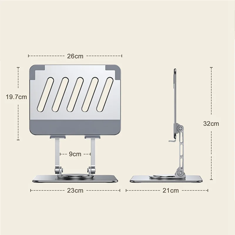 Laptop Stand Foldable 360° Rotatable Notebook Holder Liftable Aluminum Alloy Stand Compatible With 7-17 Inch Laptop