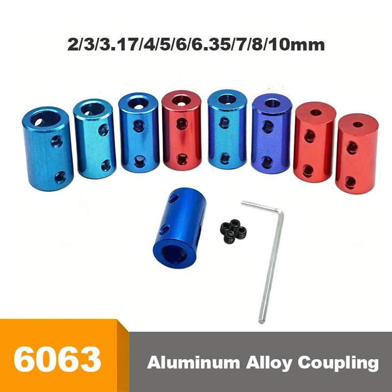 6063 Aluminum Alloy Color Coupling Vehicle/vessel Model Printer Accessories Motor Screw Variable Diameter Conversion Connector