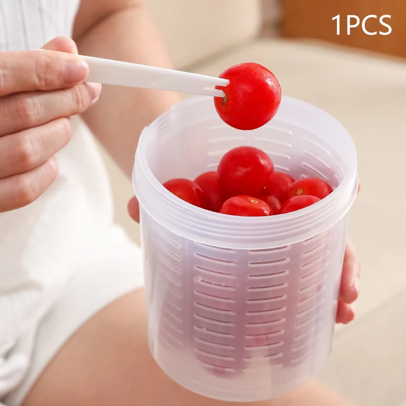 950ML Breakfast Fruit Salad Cup With Fork Food Storage Bento Box Fitness Fat-Reduced Circular Bowl Dessert Cup Preservation Box