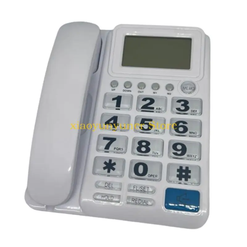 P9JB Corded Landline Phone Big Button Landline Phones with Caller Identification Fixed Telephone for Office Hotel Receptioni