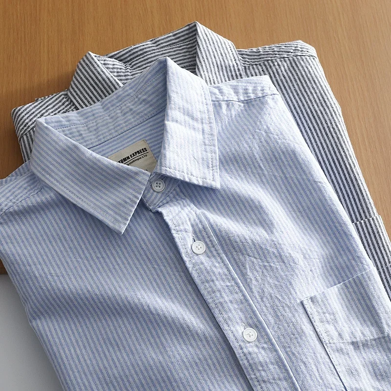 

Oxford Men's Shirt Short Sleeve New High Quality Business Casual Fashion Men's Plus Size Long SleevesShirt