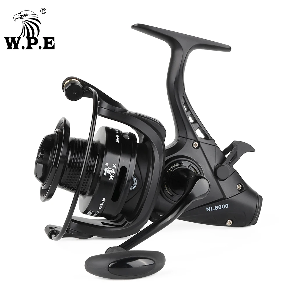 W.P.E NL Carp Fishing Reel 5000/6000/7000 Spinning Fishing Reel High Gear Ratio 5.1:1 5+1 Ball Bearings Full Metal Spool Pesca