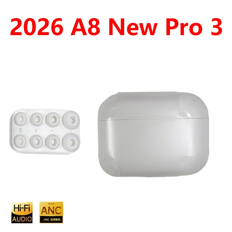 

Новые беспроводные Bluetooth-наушники TWS A8 Pro 3 с активным шумоподавлением (ANC) для игр, совместимые с Xiaomi и Apple, модель 2026 года