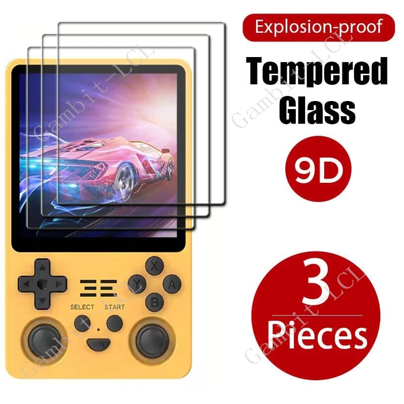 3PCS 9H HD Tempered Glass For POWKIDDY RGB20SX 4Inch Retro Console POWKIDDYRGB20SX Player Games Screen Protector Cover Film