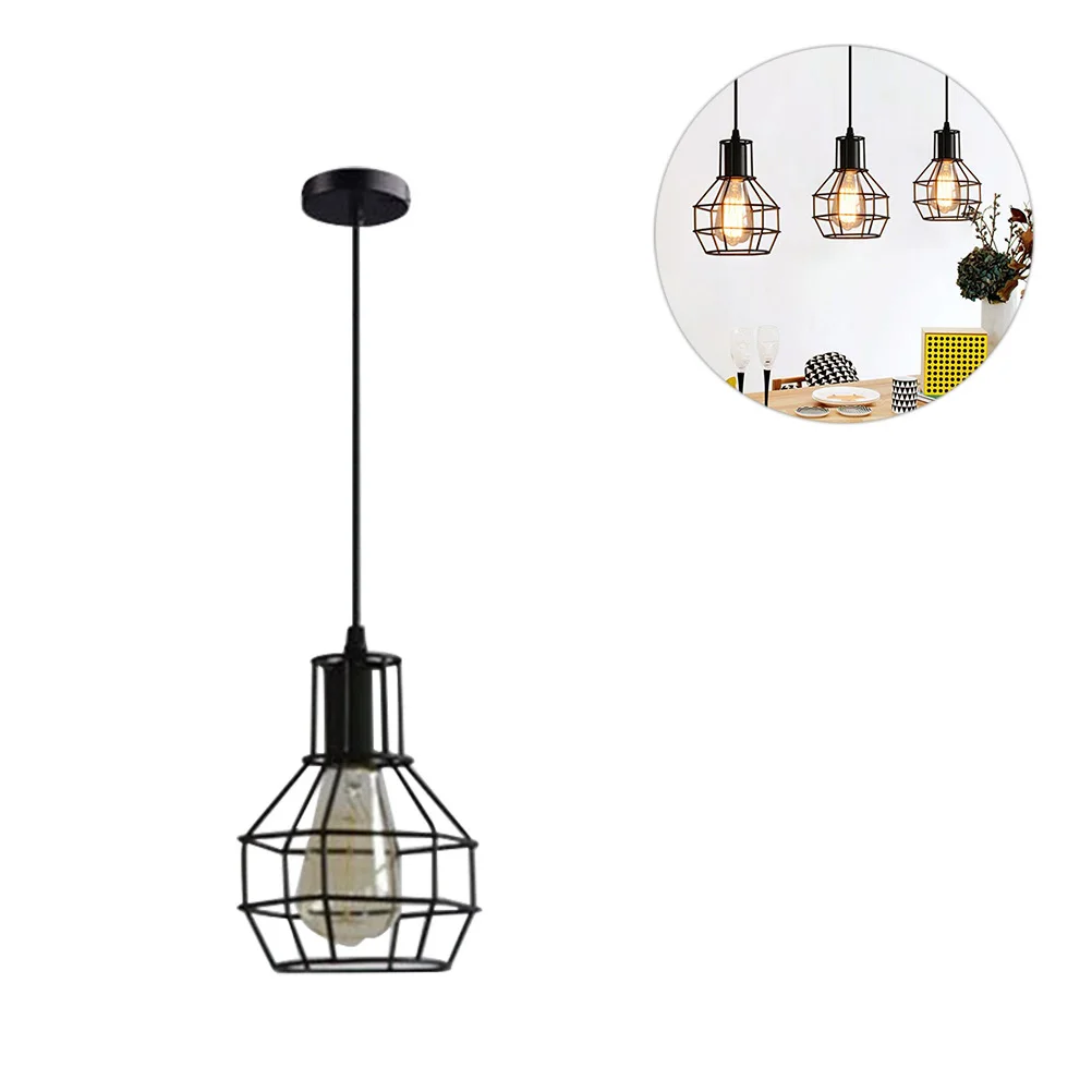 

Iron Chandelier Light Black Vintage Style Modern Pendant Ceiling Lamp For Living Room Dining Room Decoration Metal