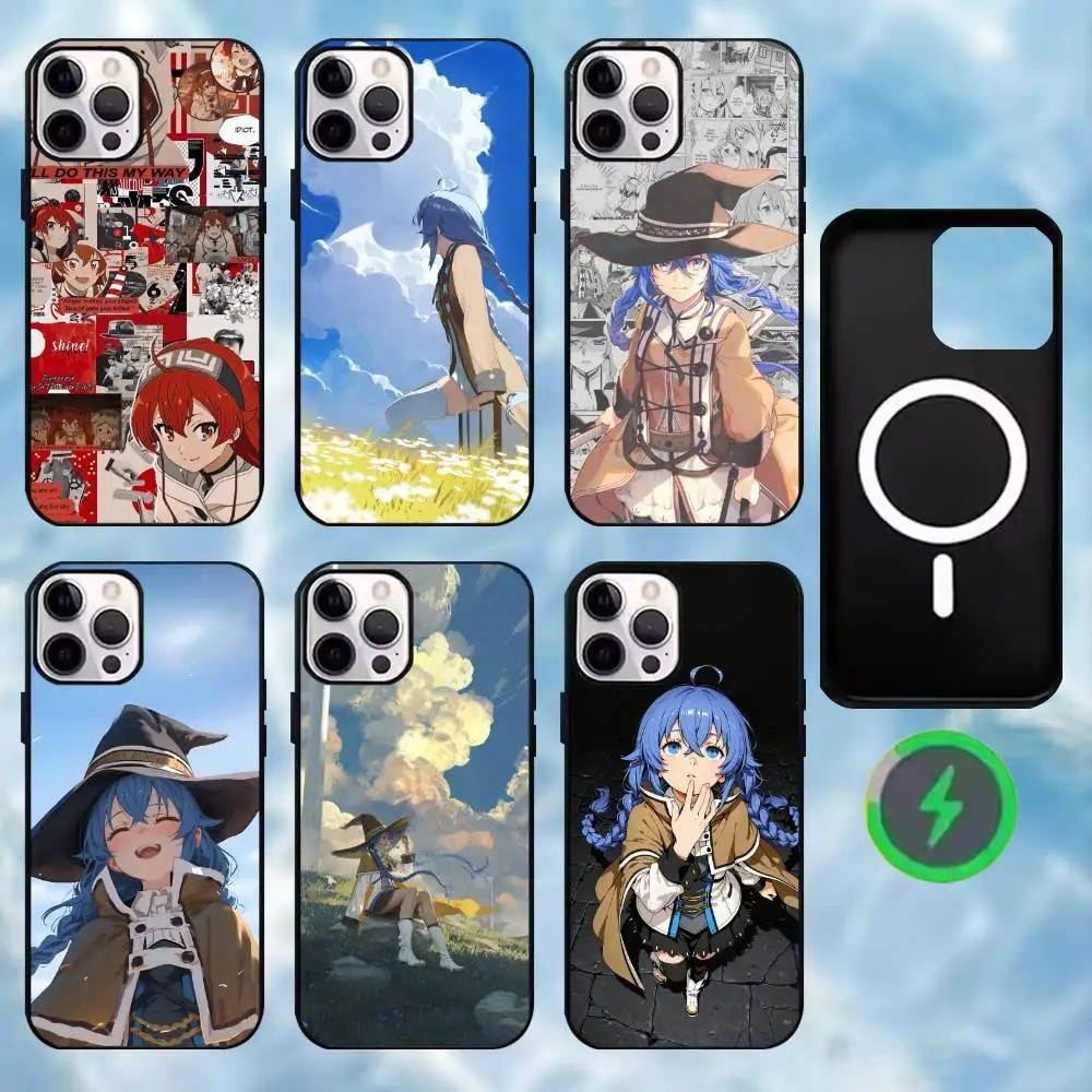 

Anime M-Mushoku T-Tensei Phone Case For iPhone17,16,15,14,13,12,11 Max Black Wireless Charging Protecitve Cover