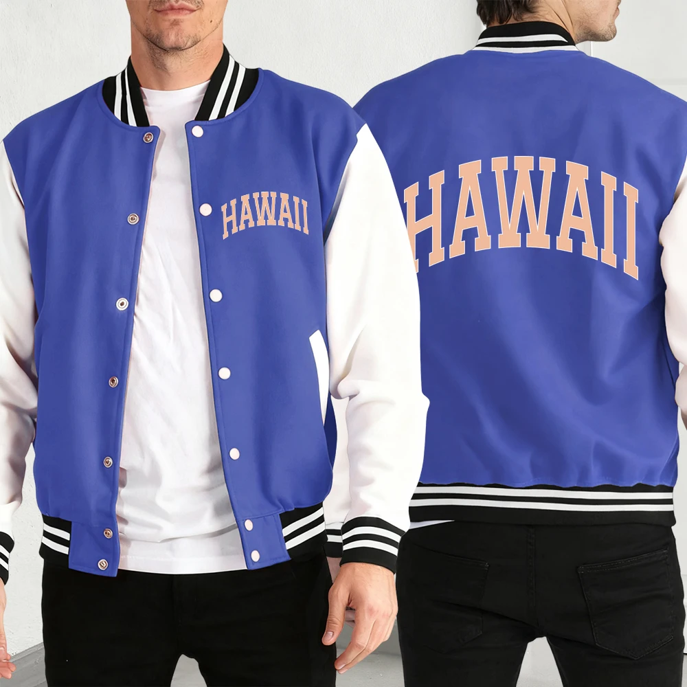 

Гавайи отлично подходят для отпуска с принтами, мужской бейсбольный трикотаж, повседневная удобная уличная одежда, американский осенний топ, одежда унисекс в стиле ретро