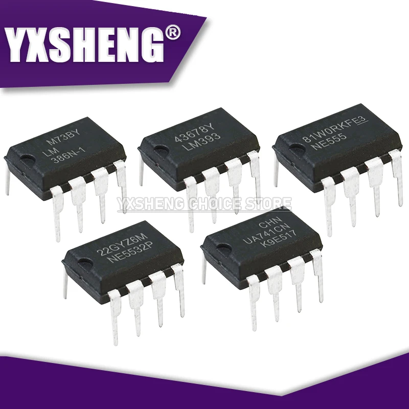 10Pieces NE555P DIP8 DIP Integrated Circuit IC NE5532 LM324N LM393P UA741CN LM358P LM386 ULN2803APG ULN2003APG DIP14 DIP16 DIP18