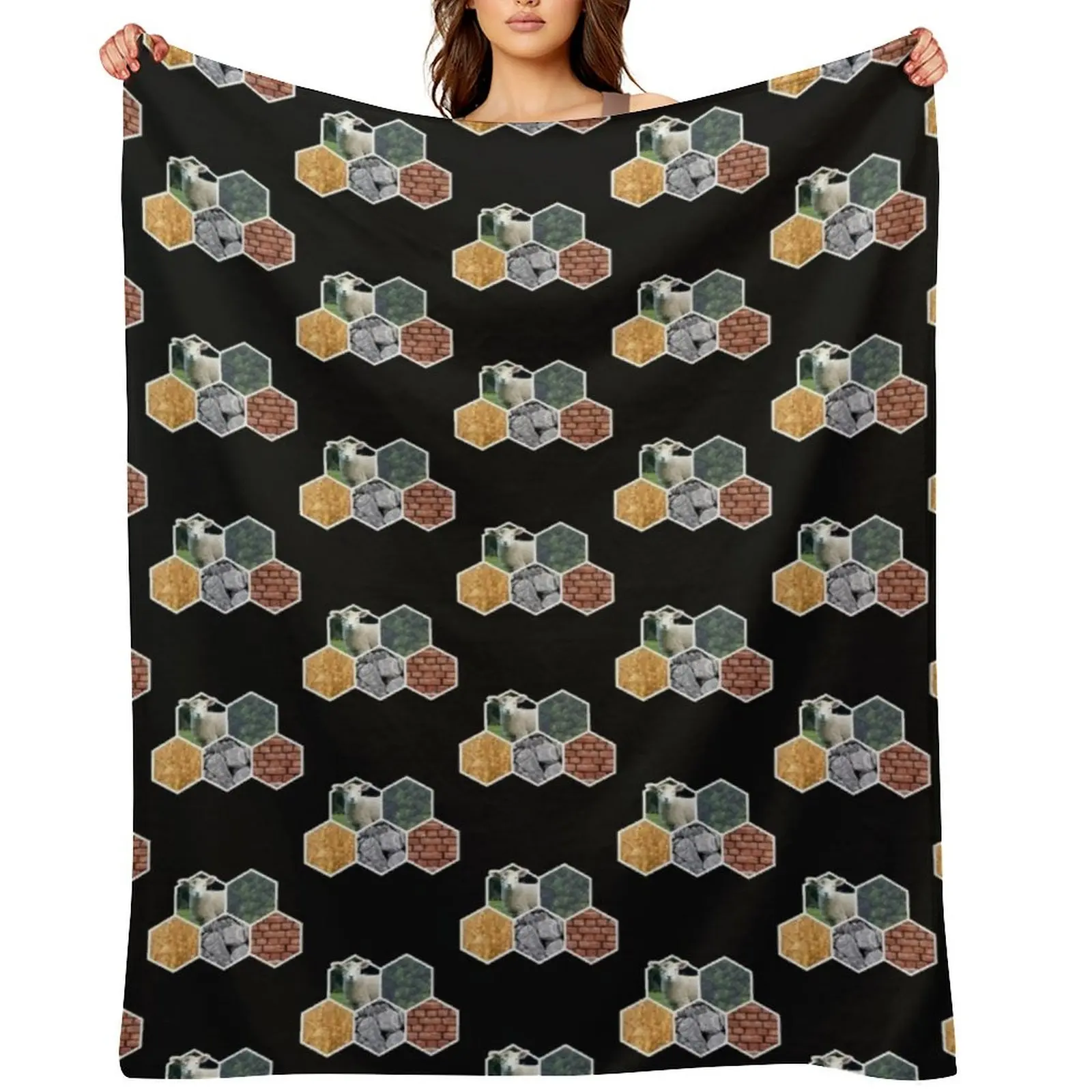 

Settlers Resources Throw Blanket Hairy Flannel Fabric decorative Blankets