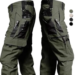 Pantalones de caza para hombre, pantalones Cargo tácticos grandes con múltiples bolsillos, impermeables, para entrenamiento de senderismo, Joggers de marca, nuevos