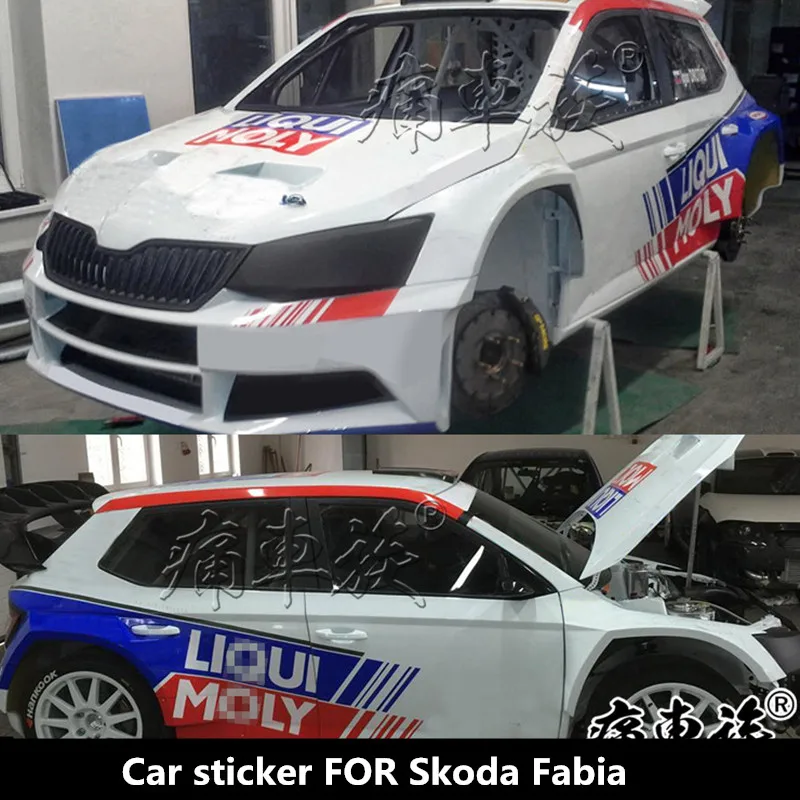 New car sticker FOR Skoda Fabia body decoration modification customized racing car decal film accessories