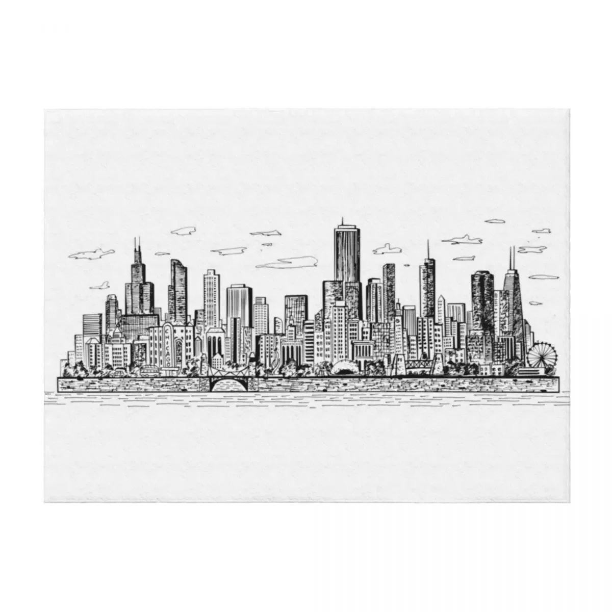 

Chicago Buildings Throw Blanket bed plaid christmas gifts Tourist cosplay anime Blankets
