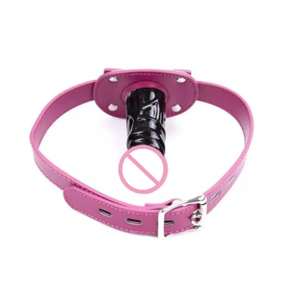 BDSM Games Mouth Ball Gag with Lock Oral Dildo Harness for Couple Silicone Penis Plug SM Bondage Restraints Sex Game Sex Toy