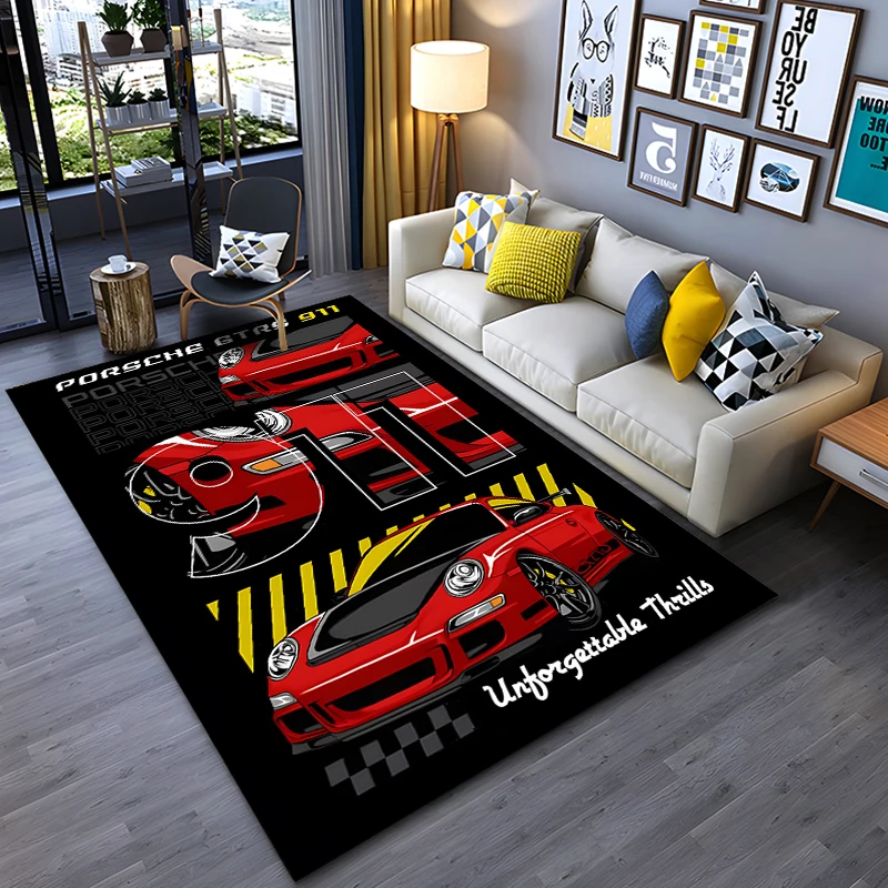 Classical GT Racing RS Car Pattern Carpet Bedroom Play Mats Rug Bedroom Decor Carpet Livingroom Rug Crawl Mat Christmas Gift Rug