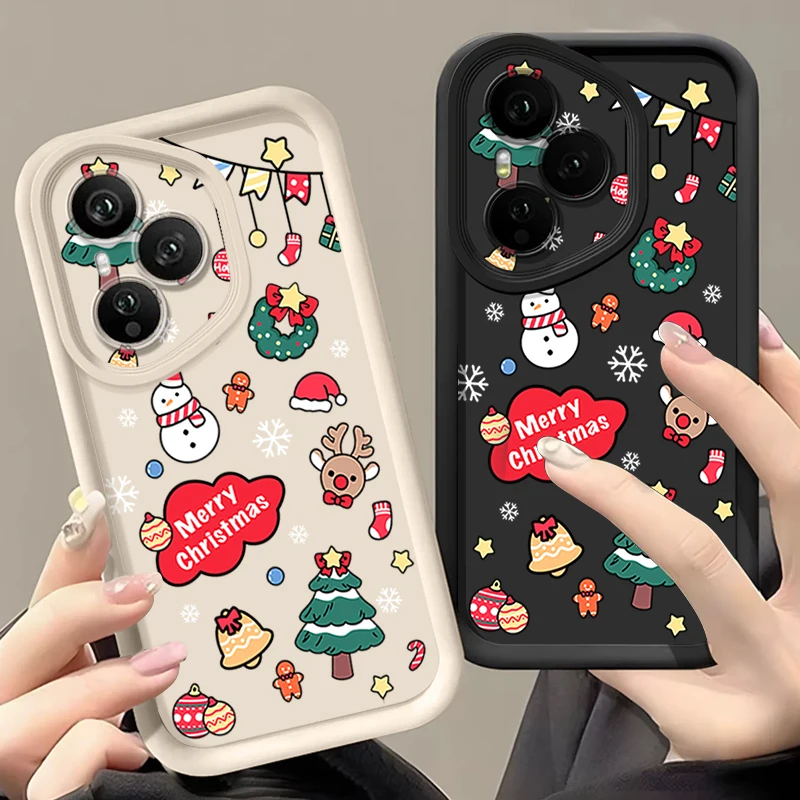 Frohe Weihnachten Drucken Telefon Fall Für Honor 400 200 Pro Magic 7 Lite X8c X9c Smart X6a X6b X6c stoßfest Weiche TPU Silikon Abdeckung