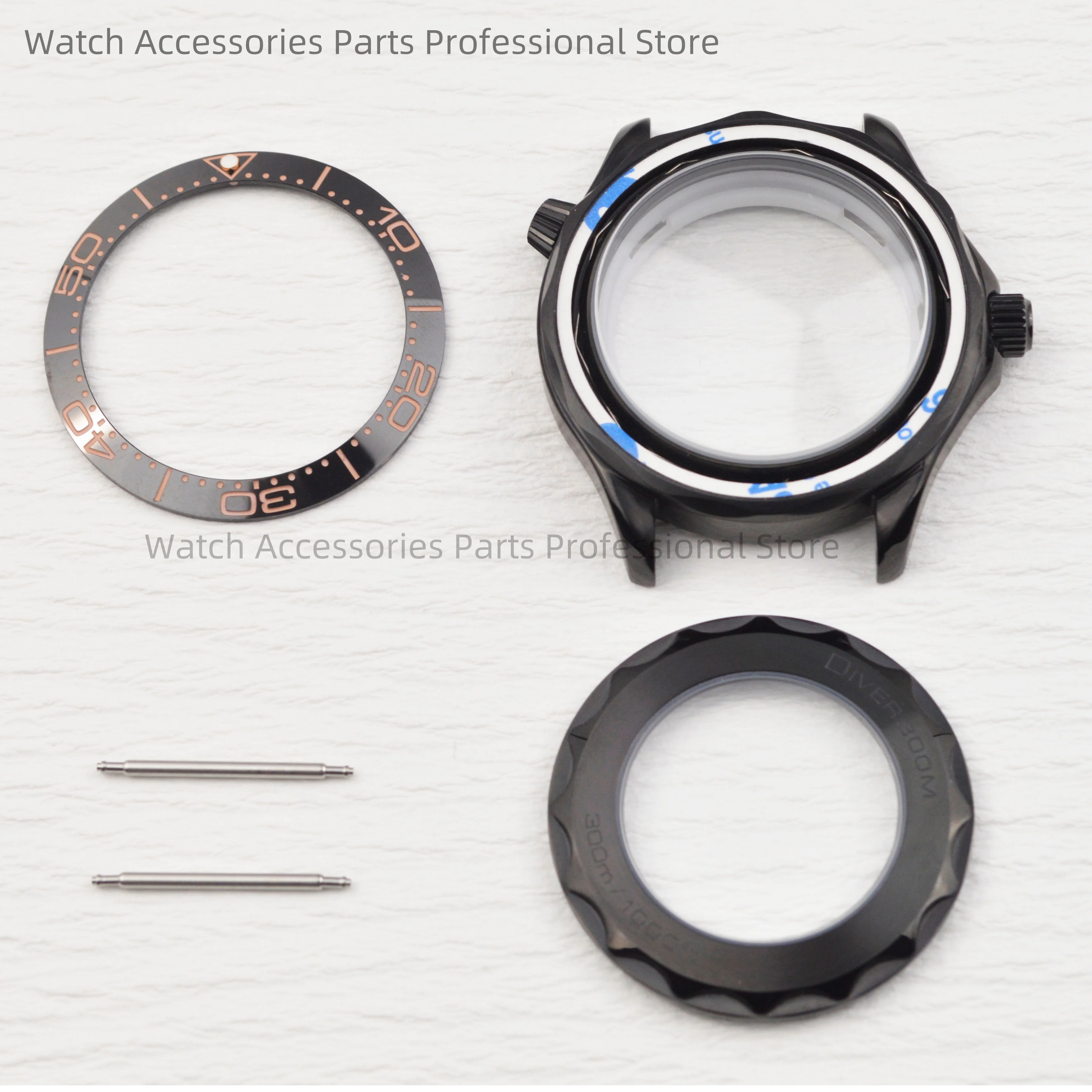 Seamaster 300 Case 41mm Stainless Steel Watchcase 31mm Dial Watch Face Luminous Hands Pointers for NH36 Movement Parts