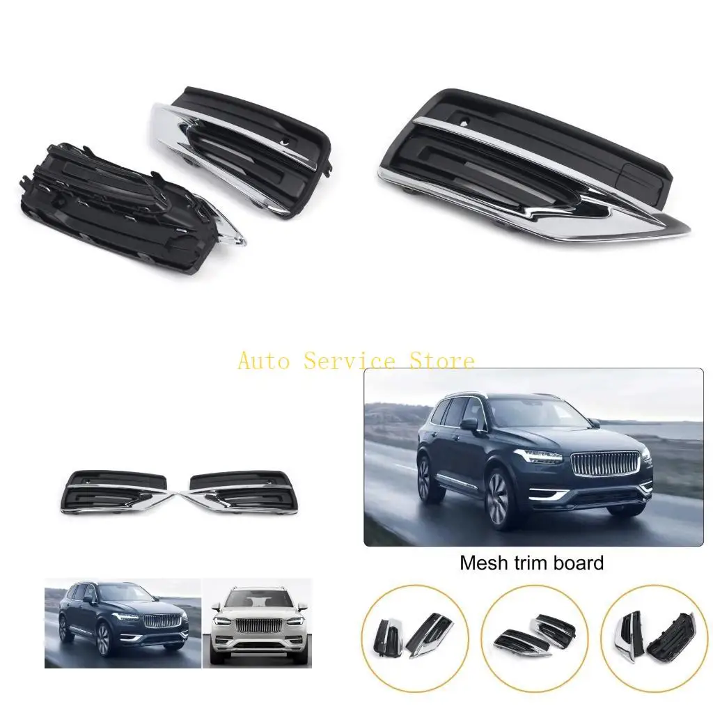 

462A Left/Right Car Bumper Fog Light Grille for XC90 2020 to ONWARDS 31663539 31663514 Replacement Fog Lamp Grille Trim Cover