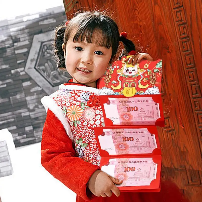 Enveloppes Rouges Pliantes pour le Nouvel An Chinois, Paquets de Monnaies Rouges, pour Rassemblement d'Ouverture d'Affaires