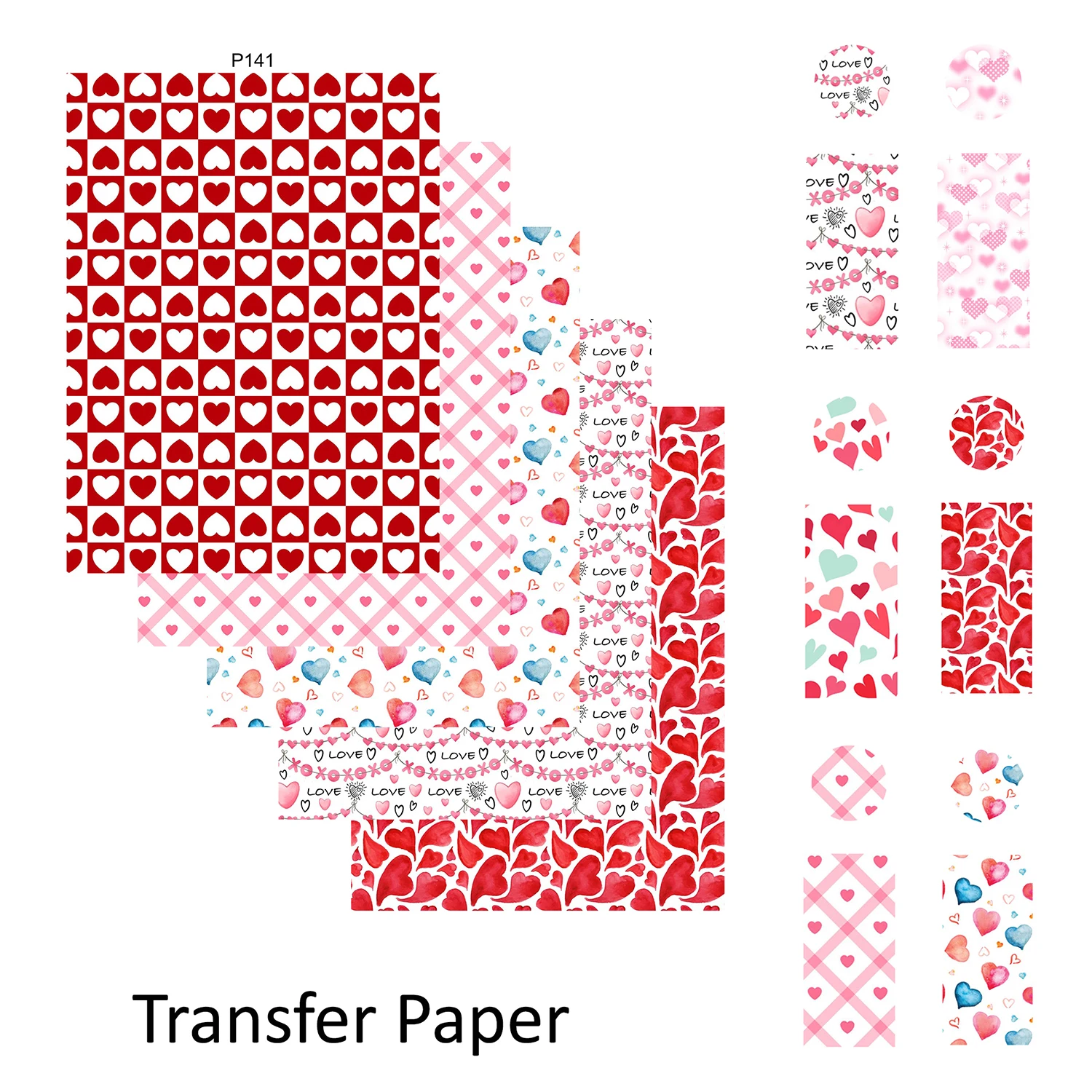 

LOVE HEART/LOVE Letter Valentine's Day Polymer Clay Transfer Paper Water Soluble Disposable Sticker Printing Paper For Earring