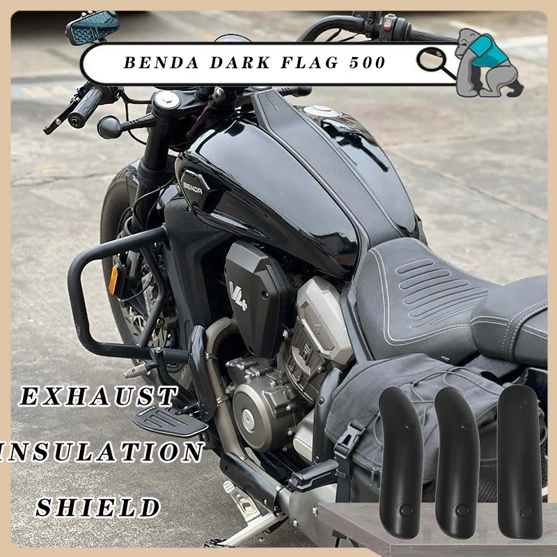 

Motorcycle Exhaust Pipe Protector Heat Shield Cover Guard Anti-scalding Cover New Accessories For BENDA Dark Flag 500 BD 500