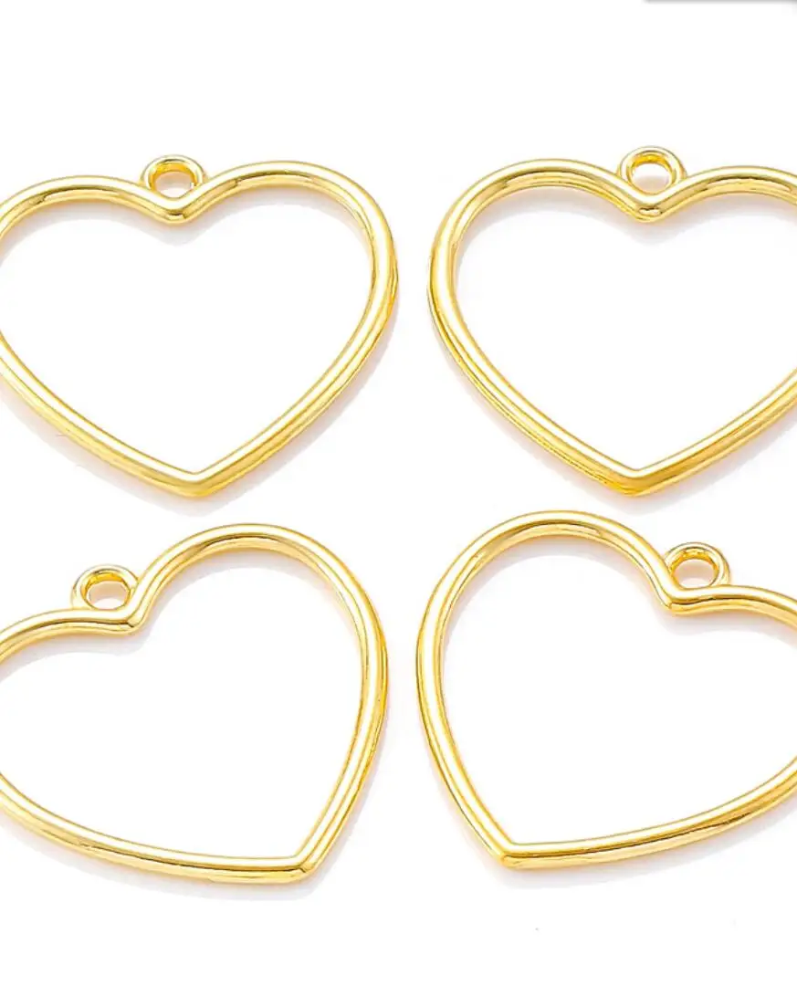 100PCS 25*25mm 2 Color Metal Zinc Alloy Hollow Out Hearts Charms Fit Jewelry Pendant Charms Makings DIY Handmade Craft F0049