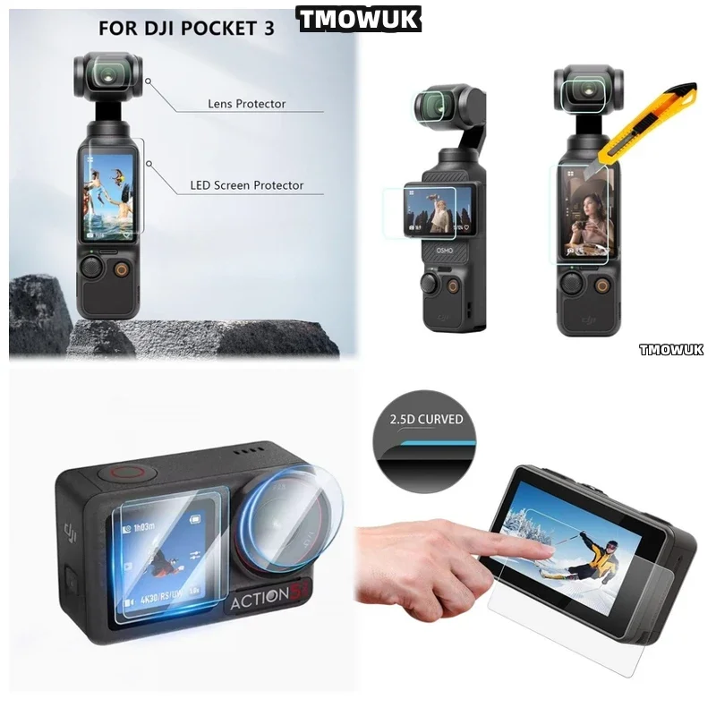 

For DJI Pocket 1 2 Osmo Pocket 3, Extreme Conditions Screen Protector For Action 2 4 Pro.