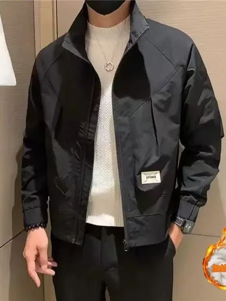 جديد 2025 ملابس خارجية للرجال من Faion Thiened Fce مبطنة بياقة واقفة Jaet ملابس خارجية للخريف والشتاء من البوليستر طويلة Sve #4