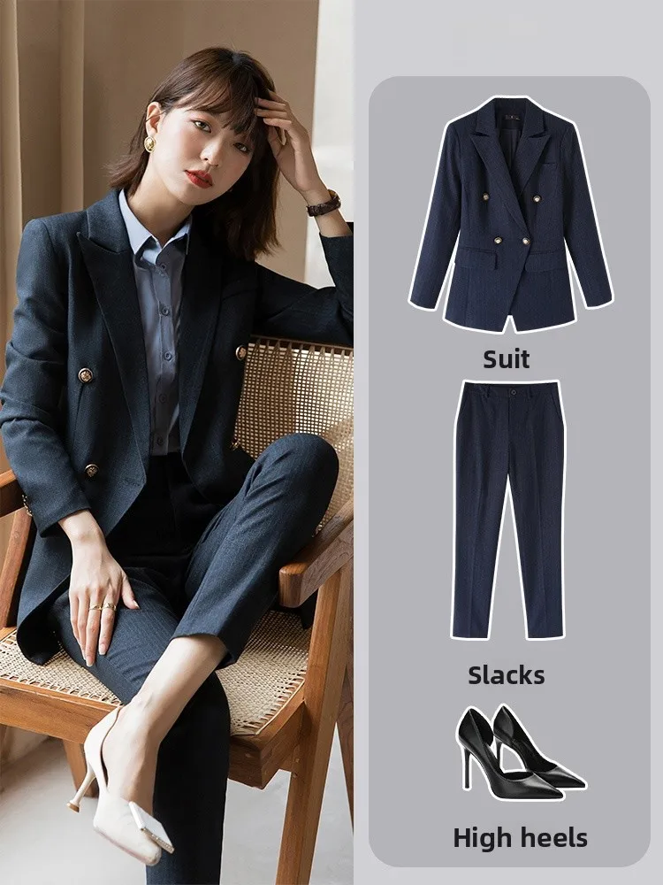 

Женский деловой костюм Jaet в полоску Bla, элитный весенне-осенний новый профессиональный спецодежда, ансамбль Long Sve