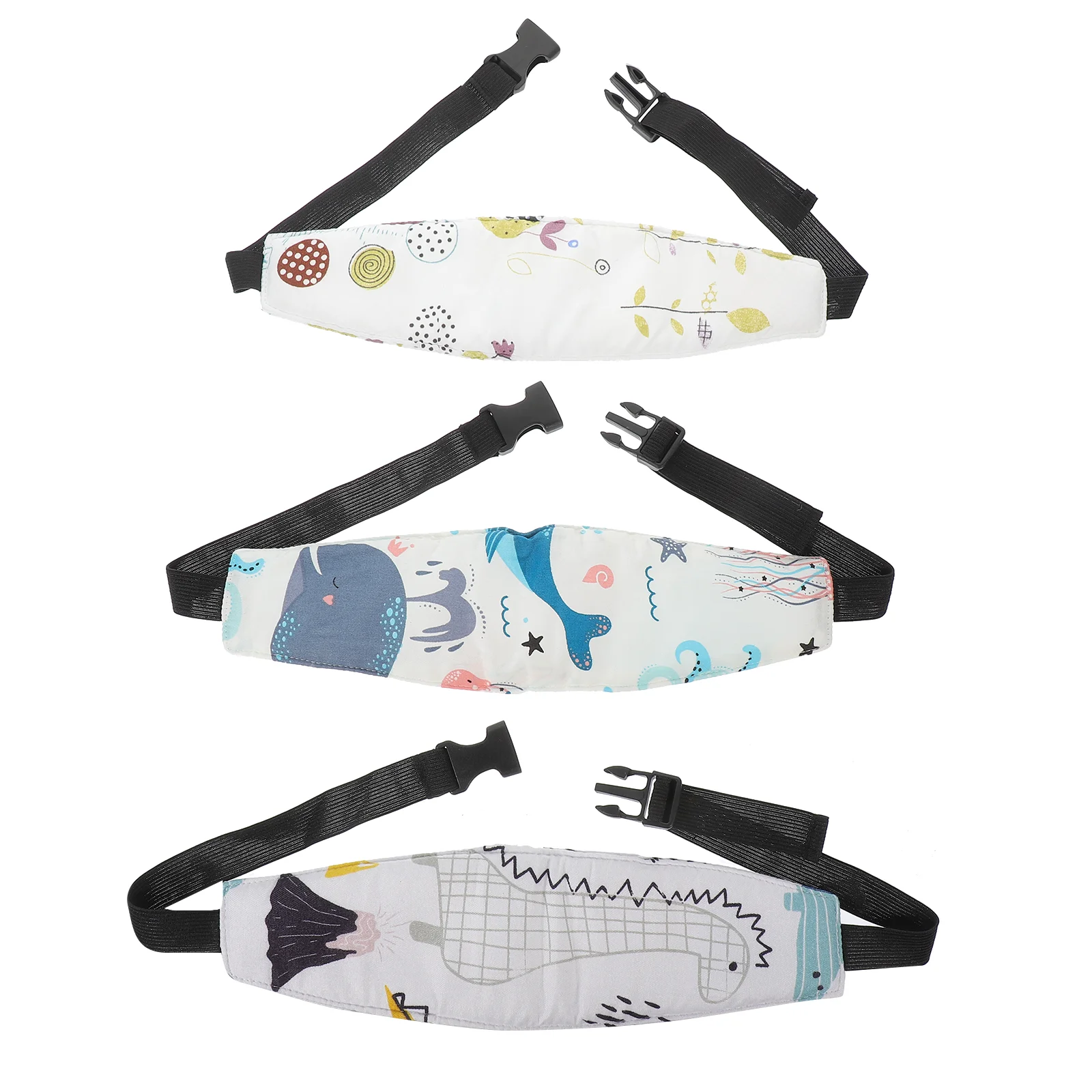 3 Pcs Baby Stroller Safety Seat Strap Sleeping Essential Toddler Car Head Band Seeping Pure Cotton Infant Mask Child