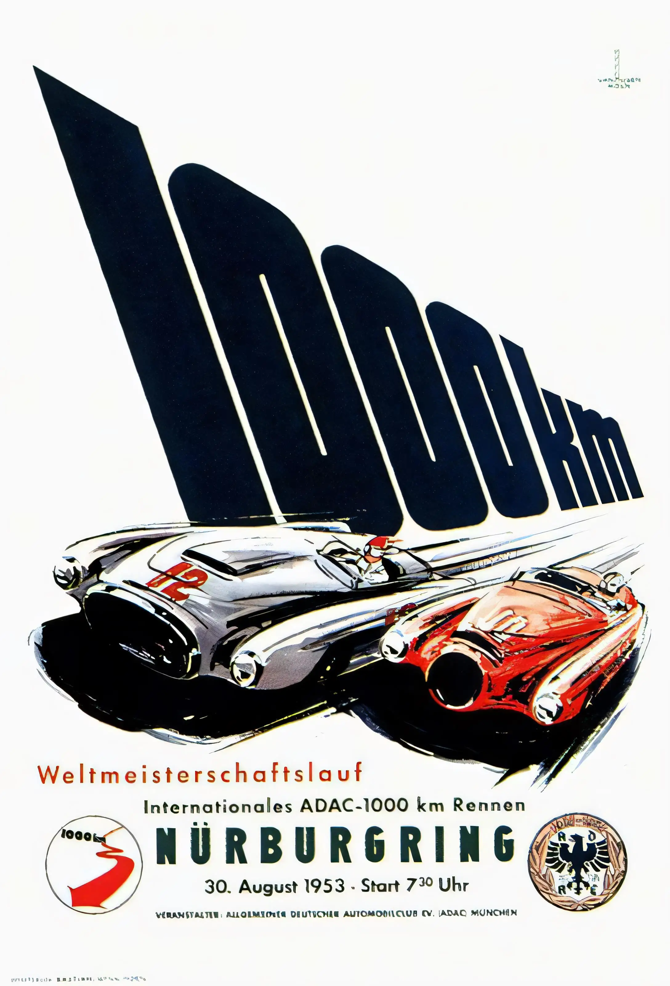 Vintage Nurburgring 1000km Race Poster Aluminum Tin Sign Wall Art Decor Metal Sign Retro Garage Man Cave Gift