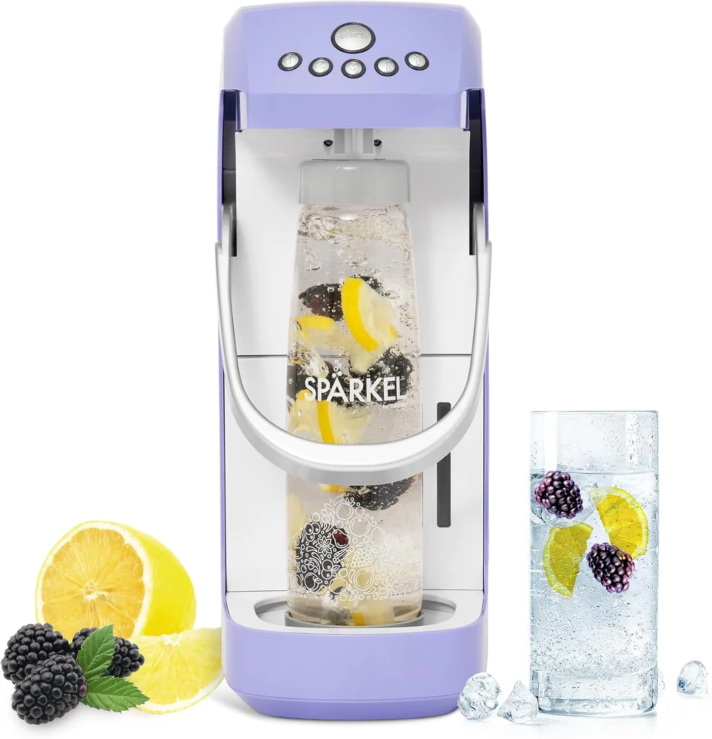 Beverage System | Periwinkle Sparkling Water Maker | No CO2 Tank Needed | Carbonated Water Machine that Uses Fresh, Natural Ingr