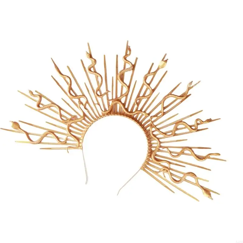 A3PB Punk Crownpiece voor Halloween Church Hairband Barokke hoofdband voor thema -evenement