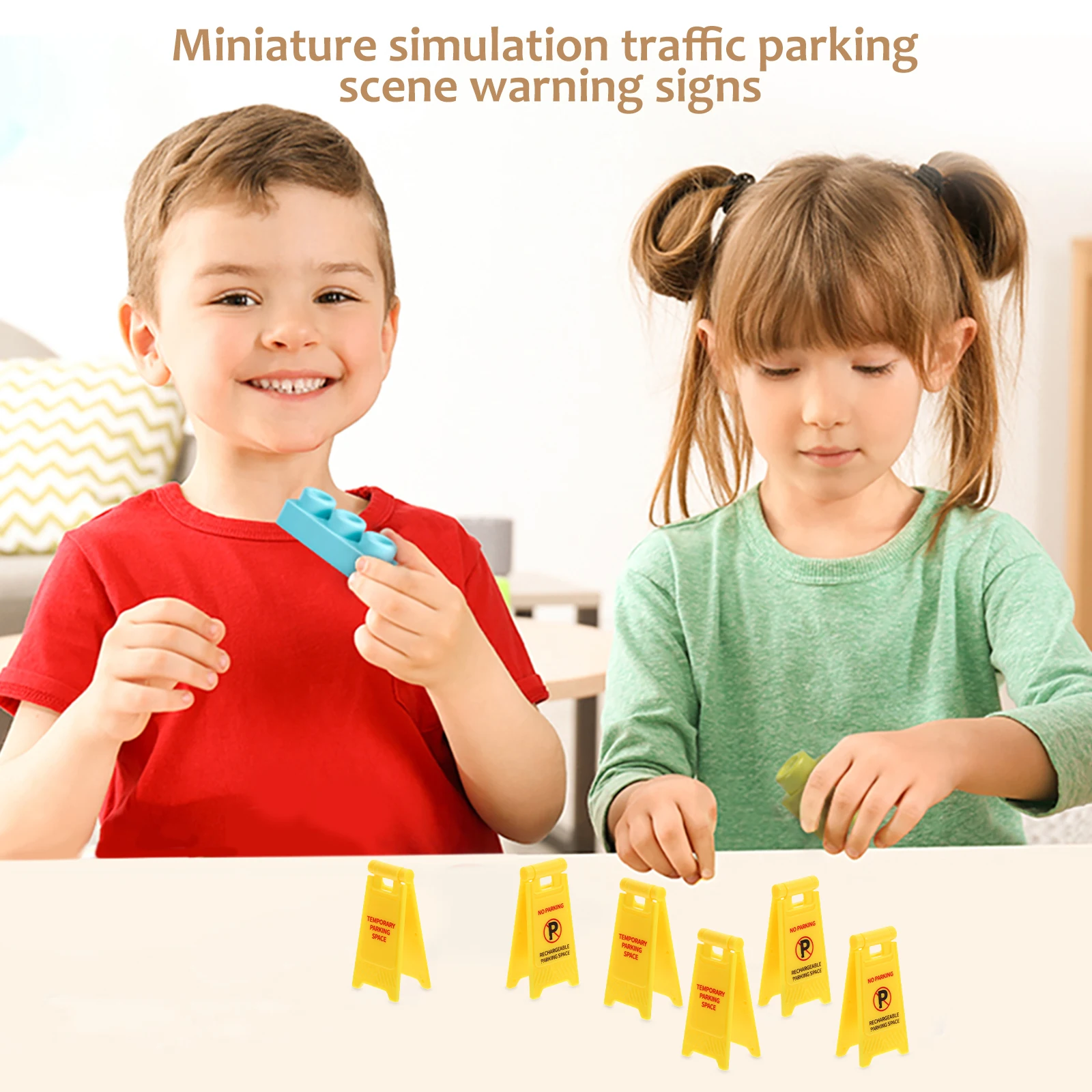 

10 Pcs Traffic Warning Sign Kids Simulation Signs Mini Toy Miniature Toys Children's Toddler