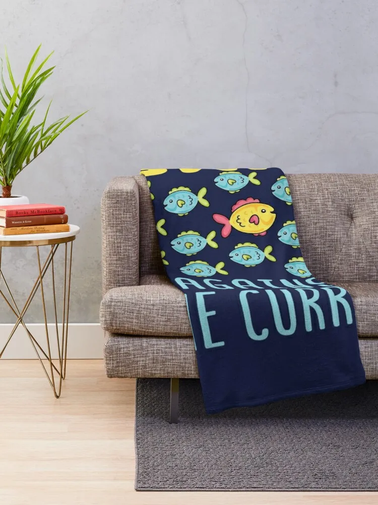 Swim Against the Current Contrarian Different Throw Blanket Picnic Sofa Blankets