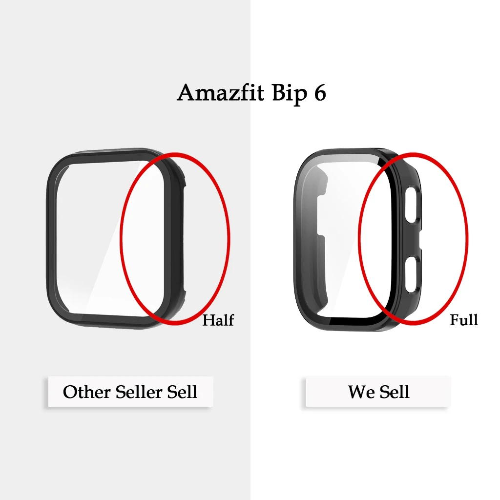 PC Case for Amazfit bip 6 smartwatch Accessories Cover + Screen Protector Glass 2in1 Scratch Bumper For Amazfit bip6 watch cases image 3