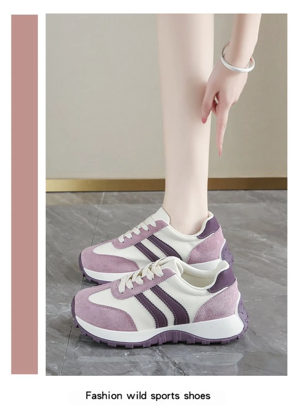 Mehrfarbige Damen Retro Wildleder Schnür-Sneaker, Leichte Atmungsaktive Low-Top Laufschuhe, Rutschfeste Komfort-Freizeitschuhe – Detail 20